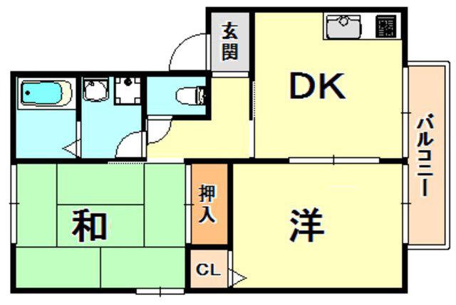 メゾン西山A(2DK/1階)の間取り写真