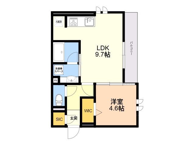 D-ROOMサンライズ A棟(1LDK/3階)の間取り写真