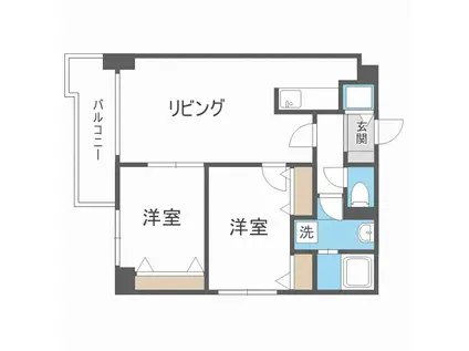 ビクトリータワー(2LDK/7階)の間取り写真
