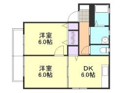 アンダルシアA棟(2DK/1階)の間取り写真
