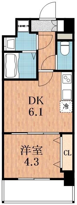 メイクス天王寺南(1DK/10階)の間取り写真