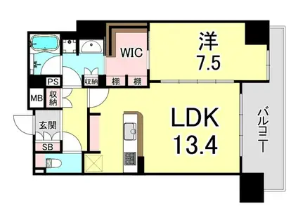 クレヴィア大阪福島(1LDK/17階)の間取り写真