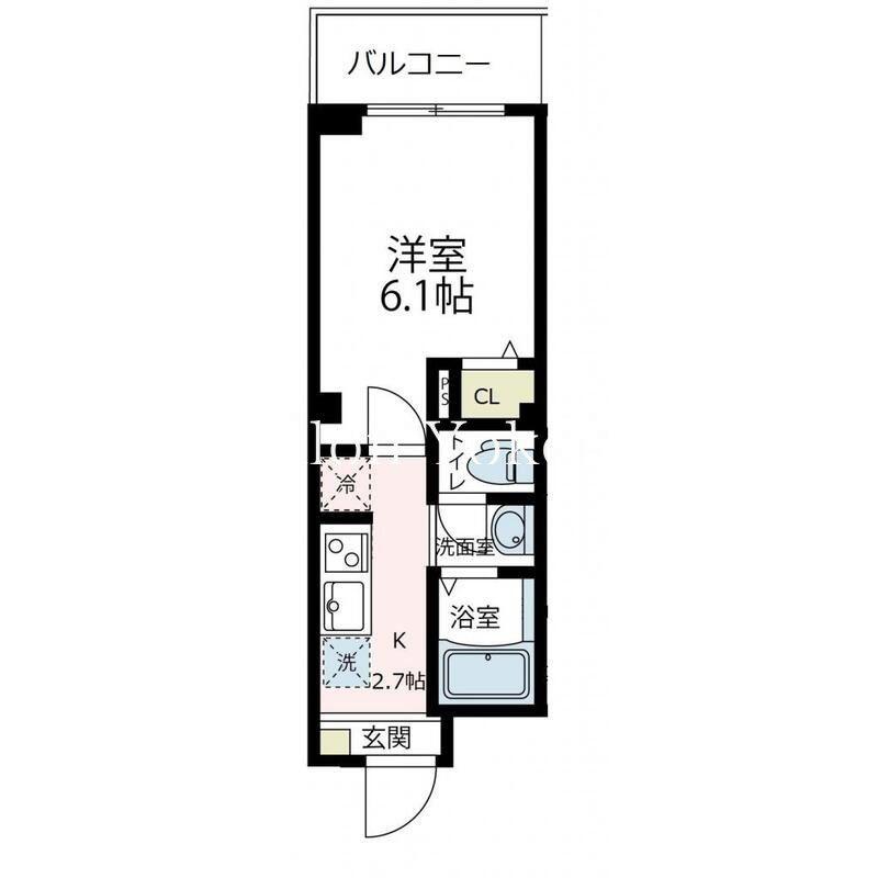 ビューノQ.S.横濱阪東橋(1K/1階)の間取り写真