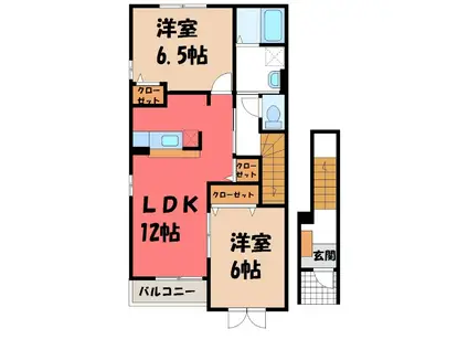 リエ―ト フィーネ I(2LDK/2階)の間取り写真