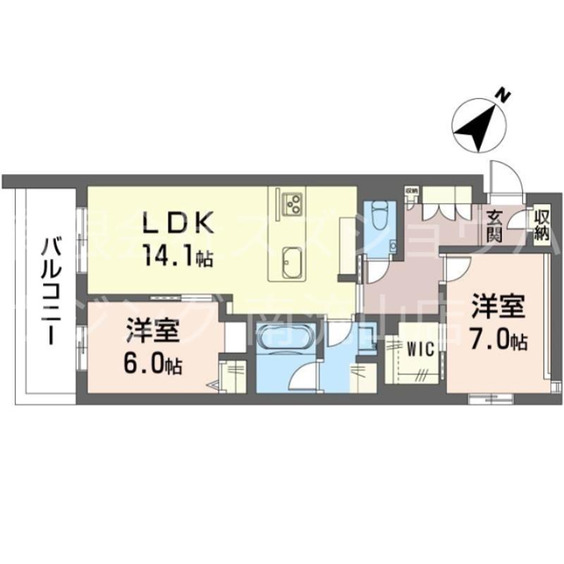 クレストメゾン(2LDK/2階)の間取り写真