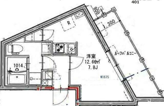 プレジア笹塚(1K/4階)の間取り写真