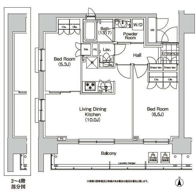 コンフォリア秋葉原イースト(2LDK/4階)の間取り写真
