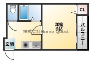 ゴッドフィールド布施(1K/2階)の間取り写真