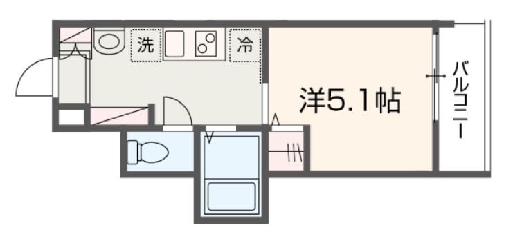 MELDIA秋山(1K/1階)の間取り写真