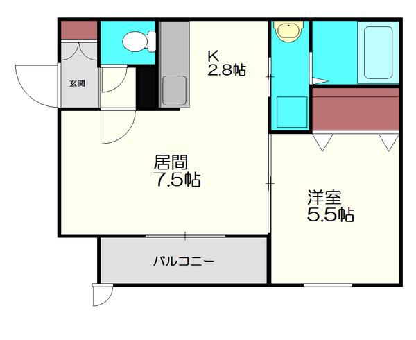 BP共栄(1LDK/1階)の間取り写真