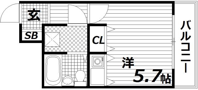 パークプラザ鷹取(1K/5階)の間取り写真