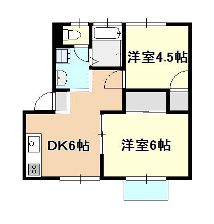 メゾン操南(2DK/1階)の間取り写真
