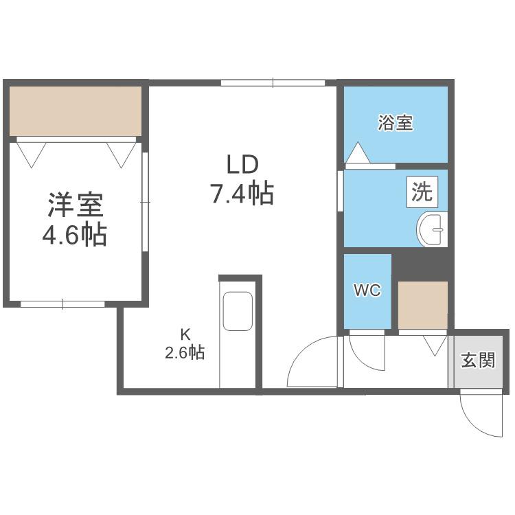 ラフォルテ桑園(1LDK/4階)の間取り写真