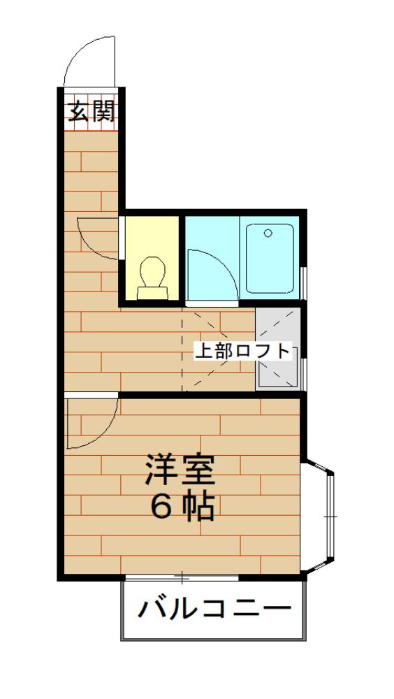 リトルランドII(1K/2階)の間取り写真