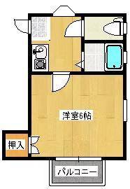 ハイツ高木(1K/1階)の間取り写真