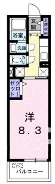 ベルフィオーレ(1K/2階)の間取り写真
