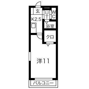 ゴールデンクロス古井(1K/1階)の間取り写真