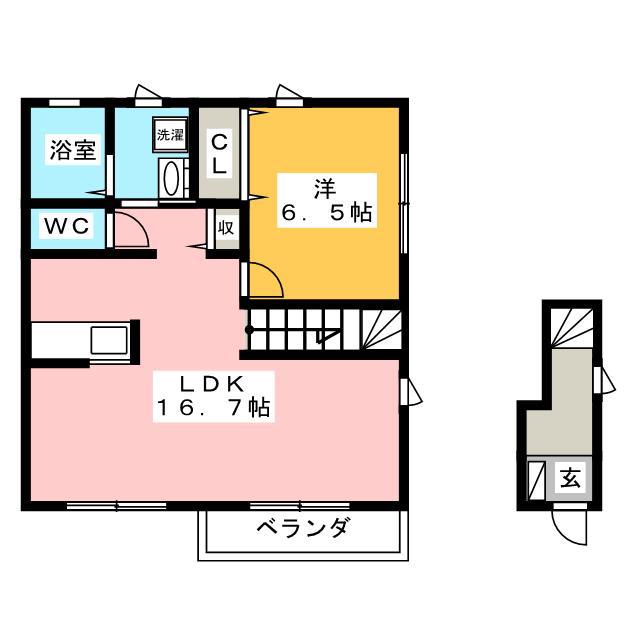 アレンデール(1LDK/2階)の間取り写真