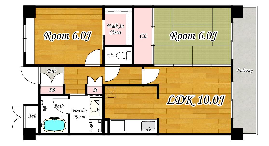 MAISON FELICE(2LDK/2階)の間取り写真