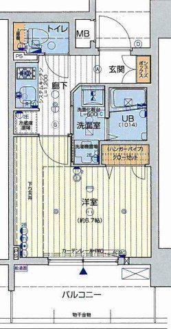 レオンコンフォート本町(1K/15階)の間取り写真
