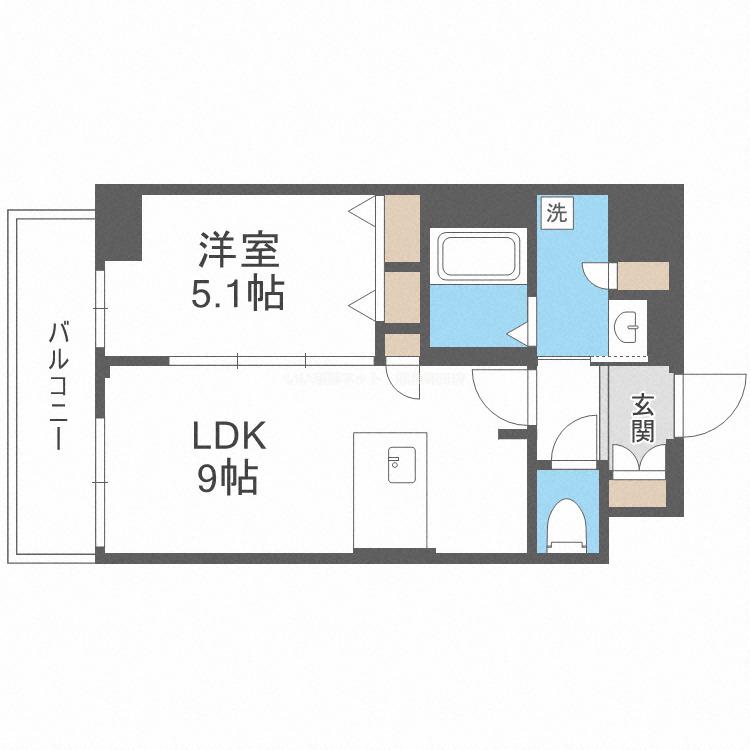 DIMUS新大阪(1LDK/11階)の間取り写真