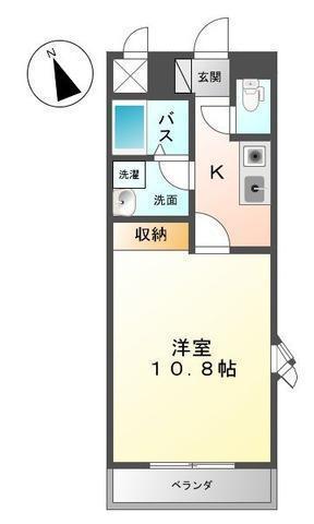 グリーンパレス(1K/2階)の間取り写真