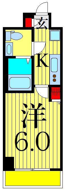 GENOVIAお花茶屋IISKYGARDEN(1K/5階)の間取り写真