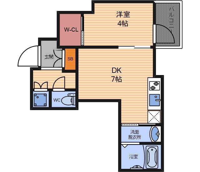 セレニテ本町グランデ(1DK/15階)の間取り写真