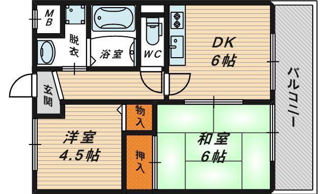 VIVA小山(2DK/7階)の間取り写真
