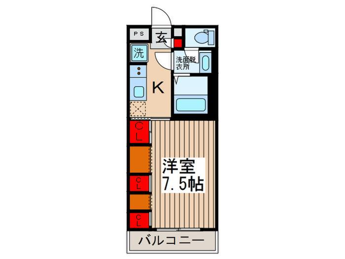 リブリ・幸谷(1K/1階)の間取り写真