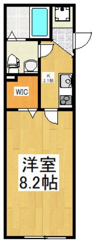 クレスト東村山(1K/2階)の間取り写真