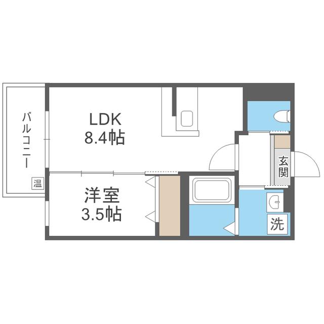 ROBOT HOME箱崎宮前(1LDK/1階)の間取り写真
