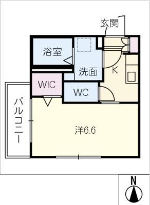 フレグランスTAKARA(1K/2階)の間取り写真