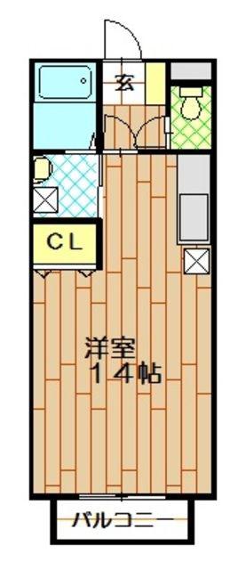 トワTOWA(ワンルーム/1階)の間取り写真
