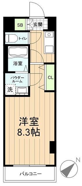LEXE AZEST横濱関内(1K/8階)の間取り写真