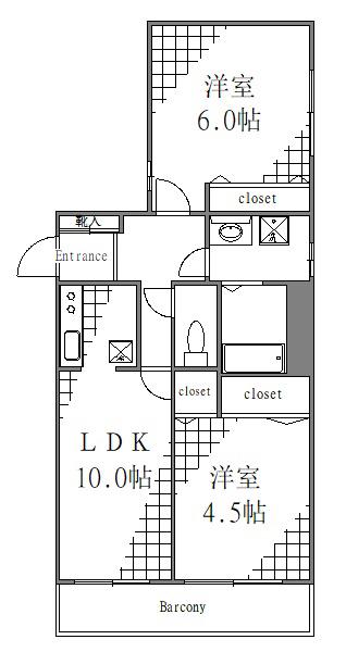 リオンドール(2LDK/2階)の間取り写真