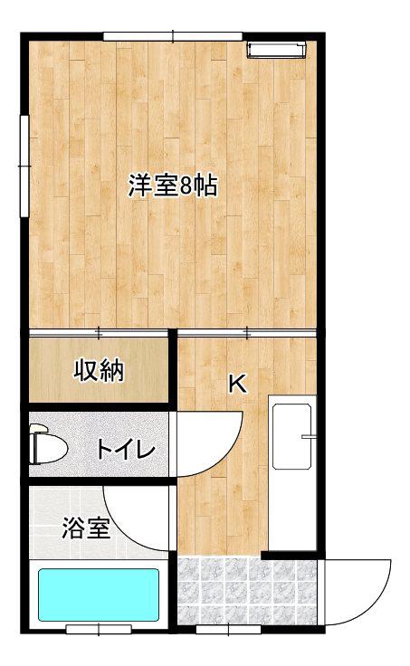 メープルあさだ(1K/2階)の間取り写真