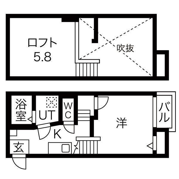 CREO中村公園七番館(1K/1階)の間取り写真