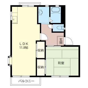 エスタ20・A(1LDK/2階)の間取り写真