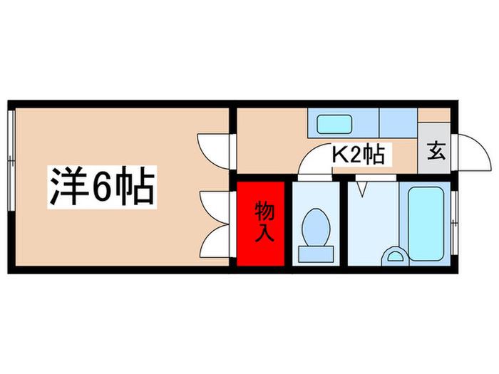 中江川ハイム(1K/1階)の間取り写真