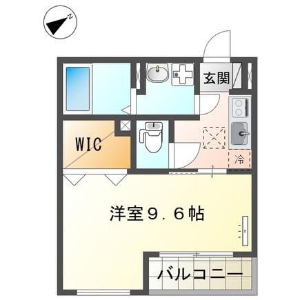 シャトー岩田(1K/1階)の間取り写真