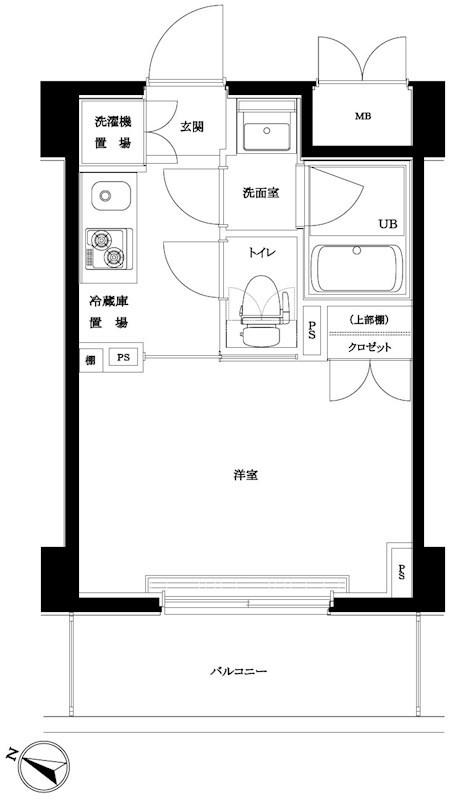 ルーブル新川崎(1K/5階)の間取り写真