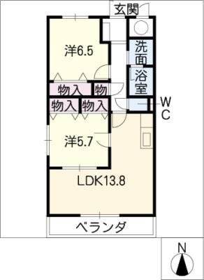 エクセルすごう(2LDK/2階)の間取り写真