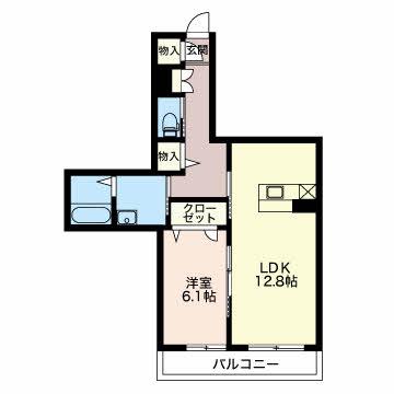 シャーメゾン曙(1LDK/2階)の間取り写真