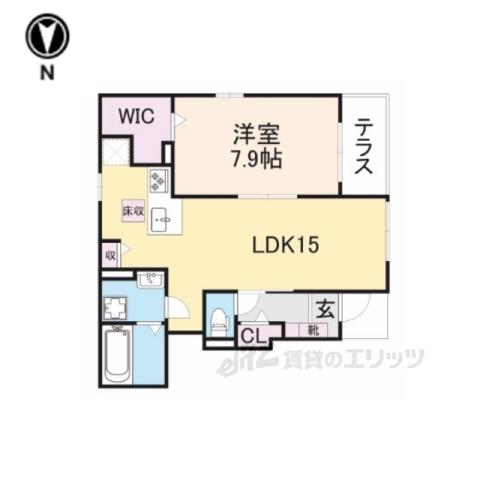 サニーサイド東が丘2(1LDK/1階)の間取り写真
