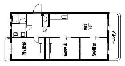 セレスハイム中山(3LDK/1階)の間取り写真