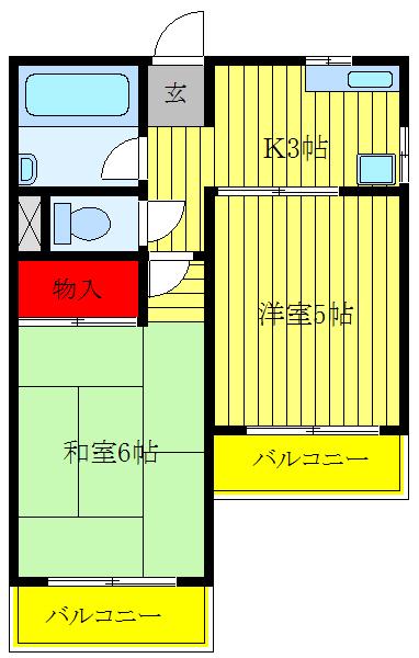 第二ハイツ池田(2K/3階)の間取り写真