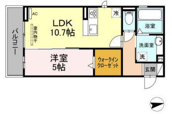 メゾン長栄(1LDK/1階)の間取り写真