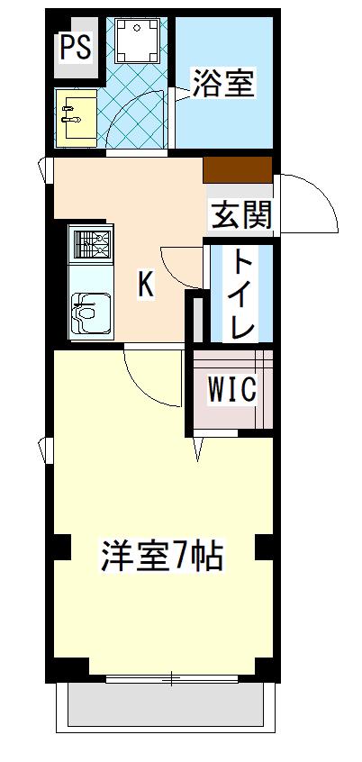 ハイステージ金沢文庫II(1K/2階)の間取り写真