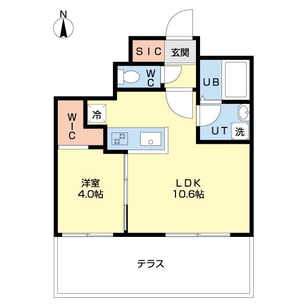 北広島市中央6丁目MS(1LDK/1階)の間取り写真